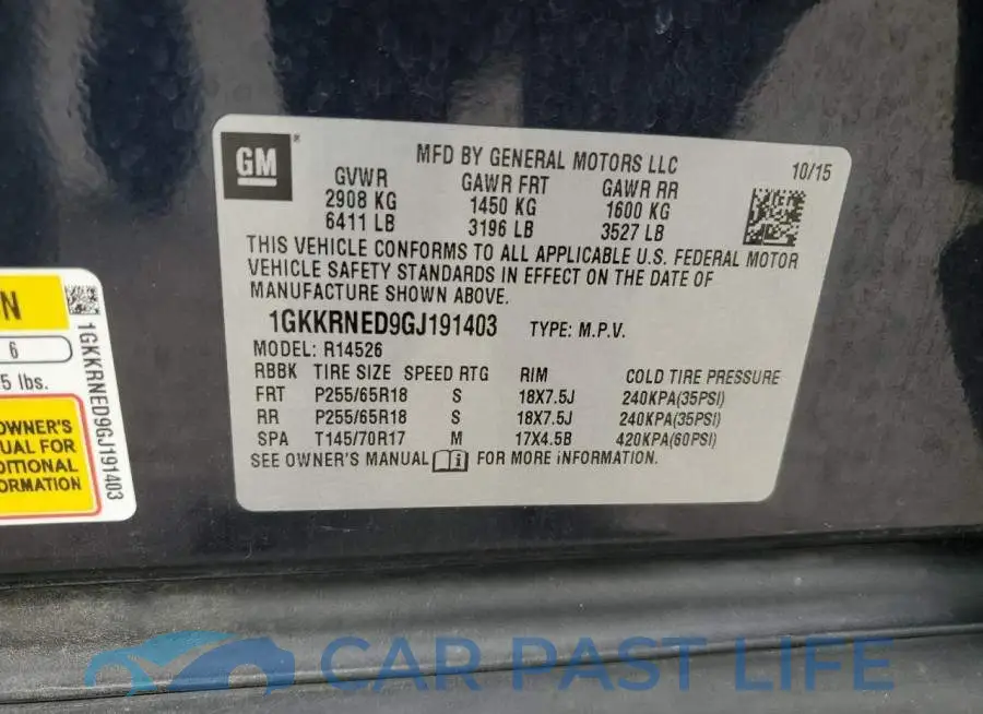 1GKKRNED9GJ191403# 13