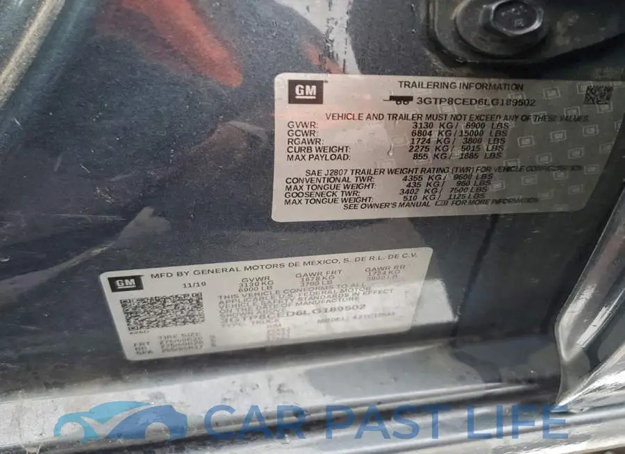 3GTP8CED6LG189502# 12