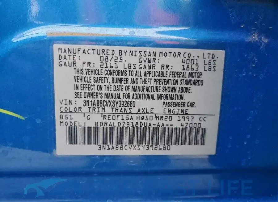 3N1AB8CVXSY392680# 12