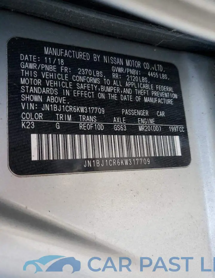 JN1BJ1CR6KW317709# 14