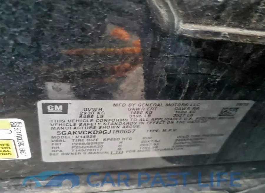 5GAKVCKD9GJ150657# 13