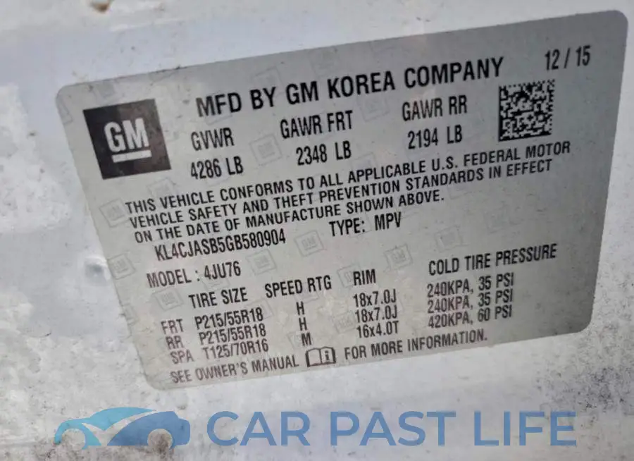 KL4CJASB5GB580904# 13