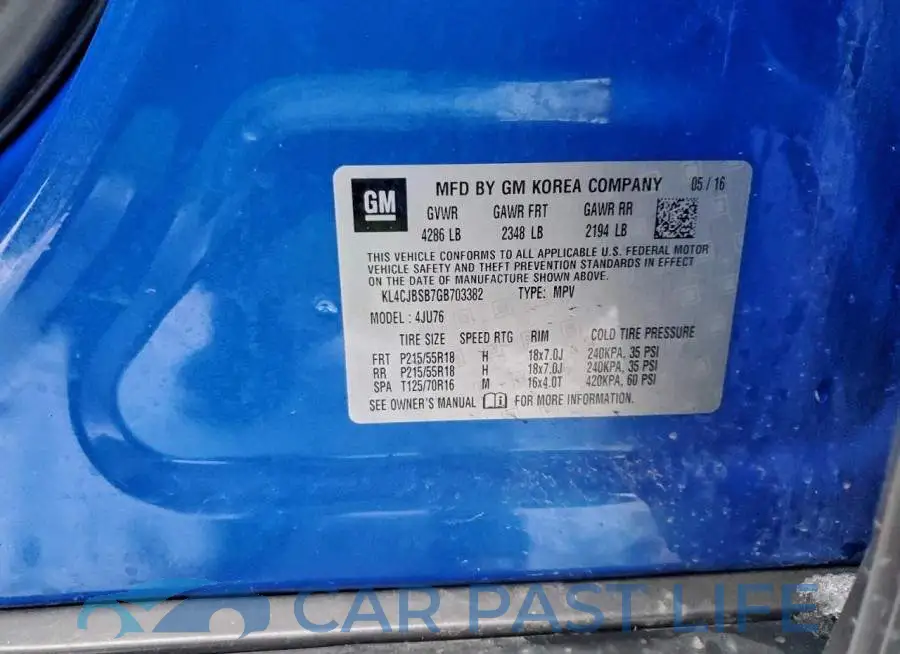 KL4CJBSB7GB703382# 13