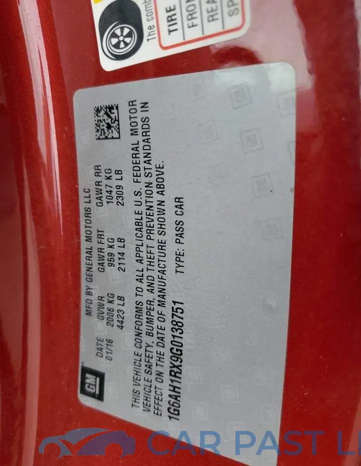 1G6AH1RX9G0138751# 12