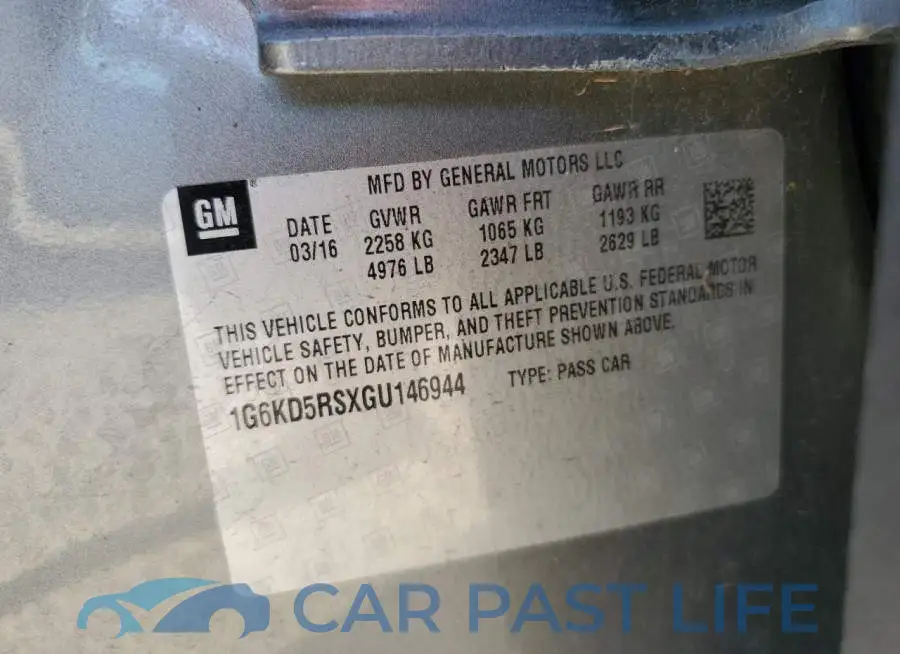 1G6KD5RSXGU146944# 12