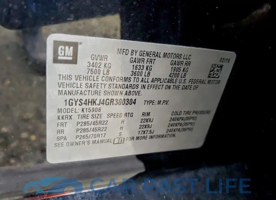 1GYS4HKJ4GR300304# 13