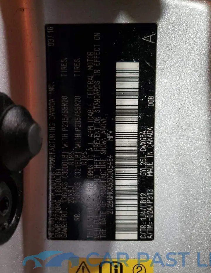 2T2BGMCA5GC005464# 14