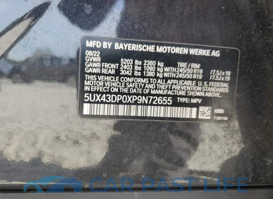 5UX43DP0XP9N72655# 13