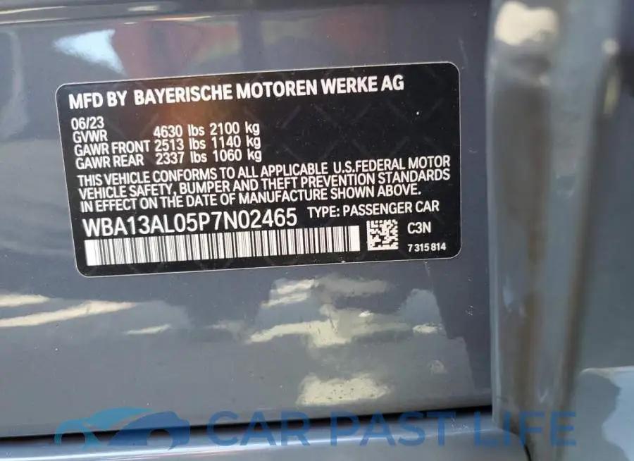 WBA13AL05P7N02465# 12