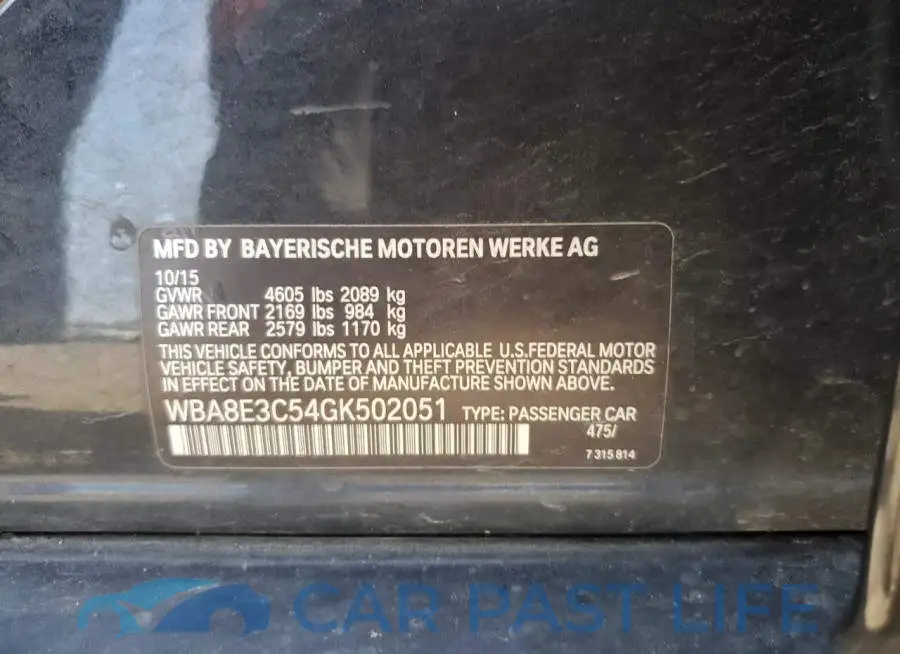 WBA8E3C54GK502051# 12