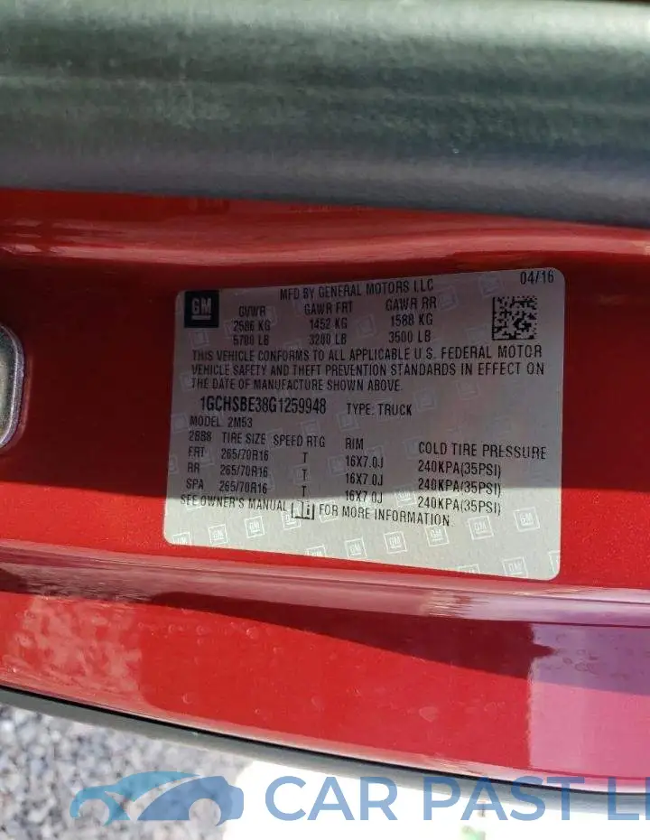 1GCHSBE38G1259948# 12