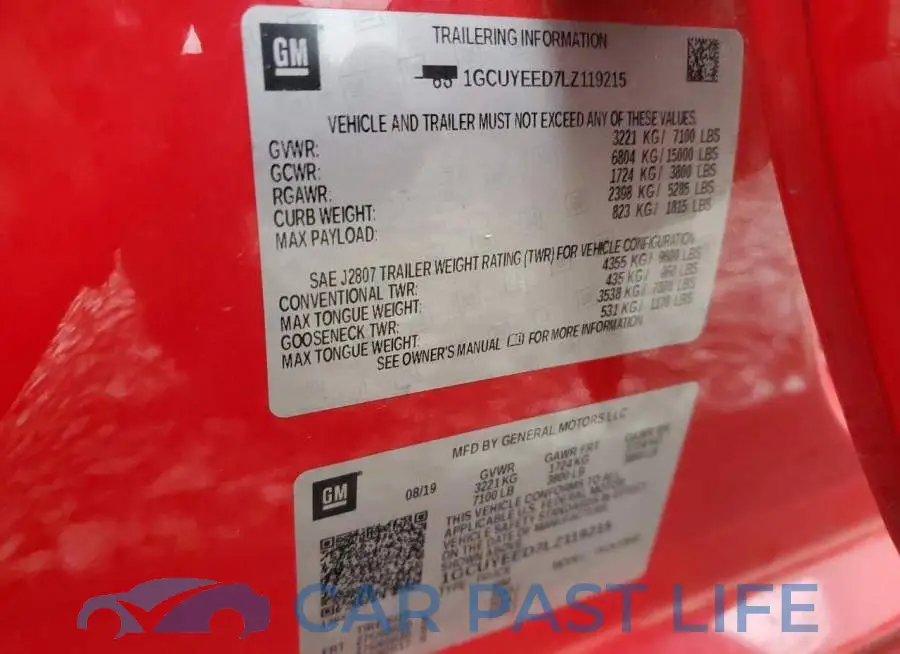 1GCUYEED7LZ119215# 12