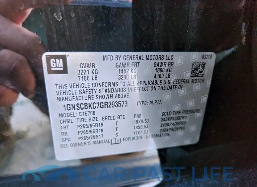 1GNSCBKC7GR293573# 13