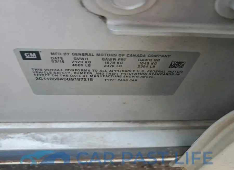 2G1105SA5G9187218# 12
