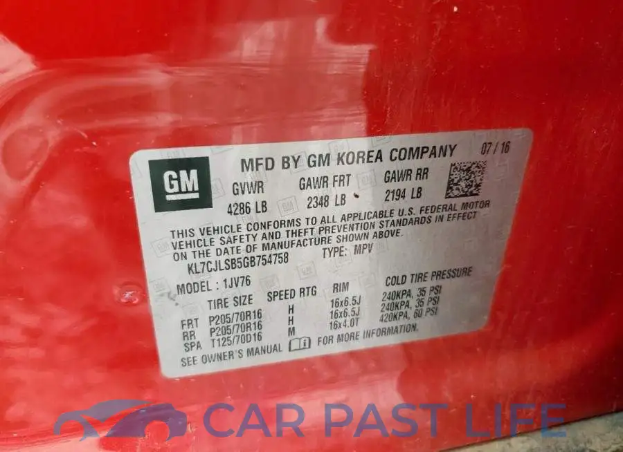 KL7CJLSB5GB754758# 12