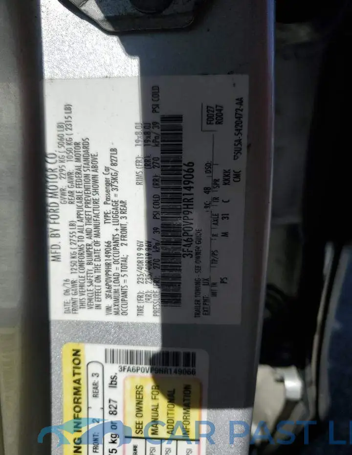 3FA6P0VP9HR149066# 13