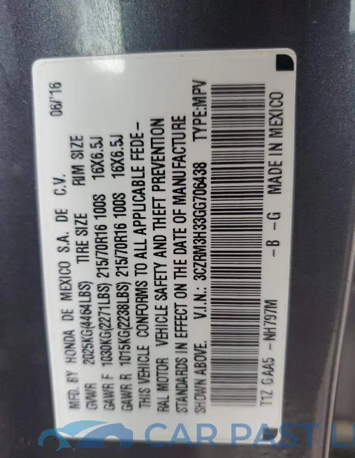3CZRM3H33GG706438# 13