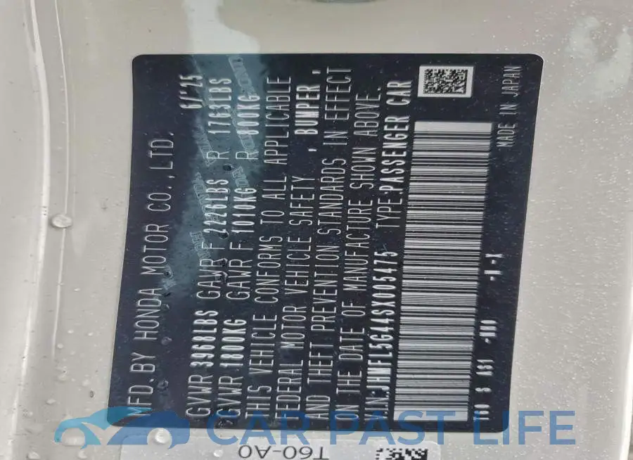 JHMFL5G44SX005475# 12