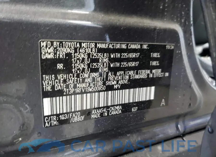 2T3P1RFV1SW500850# 13