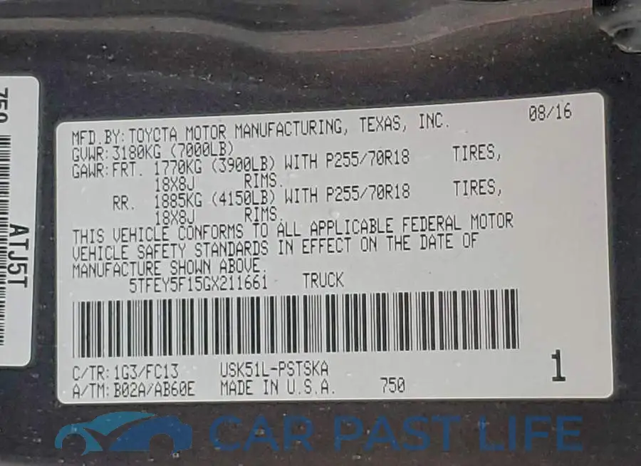 5TFEY5F15GX211661# 12
