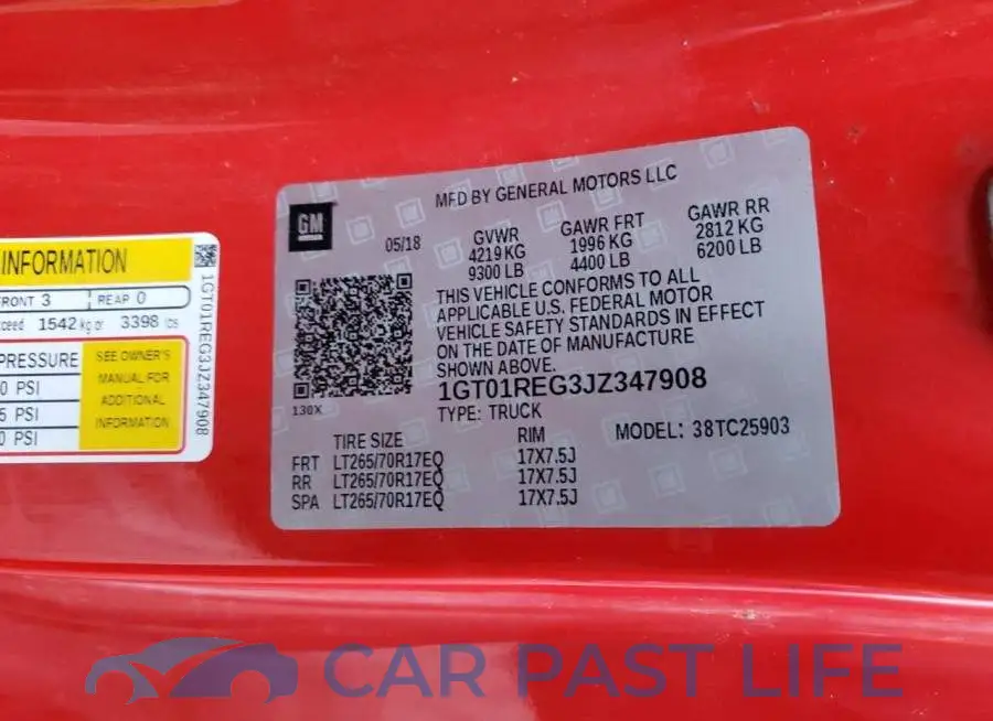 1GT01REG3JZ347908# 12