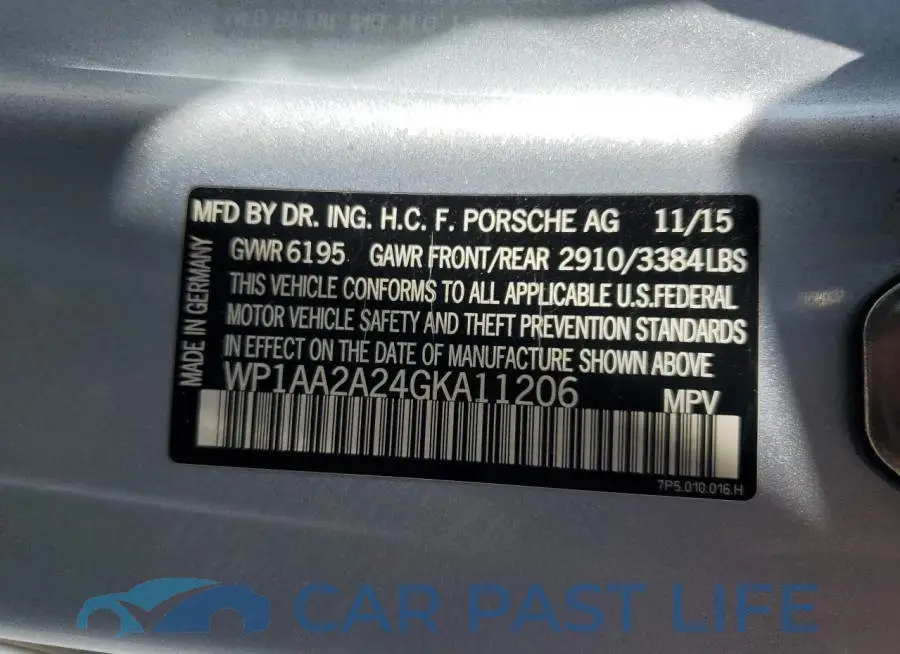 WP1AA2A24GKA11206# 12