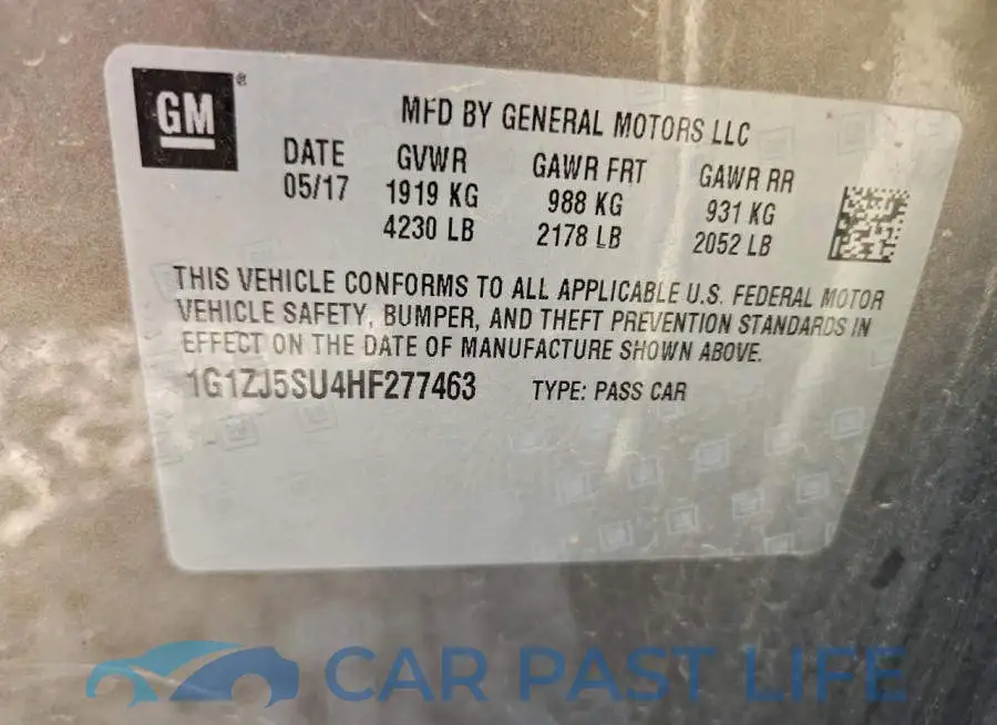 1G1ZJ5SU4HF277463# 12