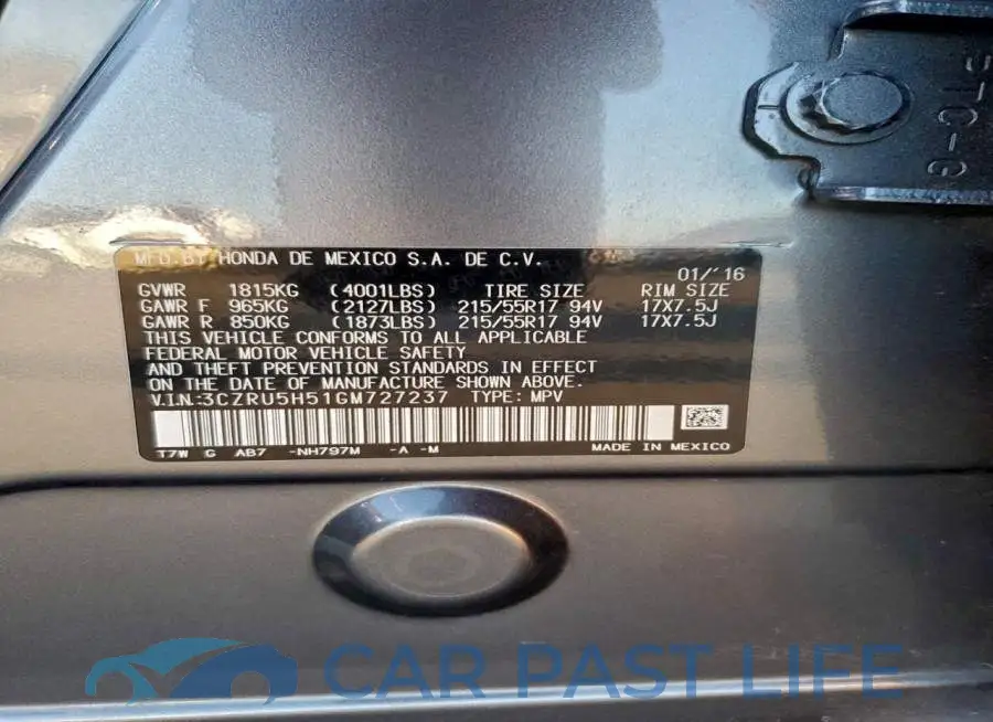 3CZRU5H51GM727237# 14