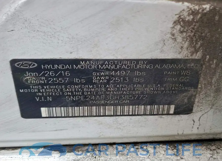 5NPE24AF3GH385772# 12