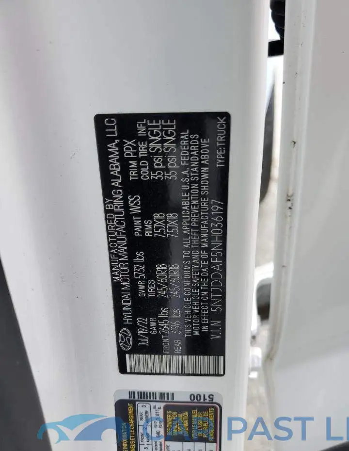 5NTJDDAF5NH036197# 14