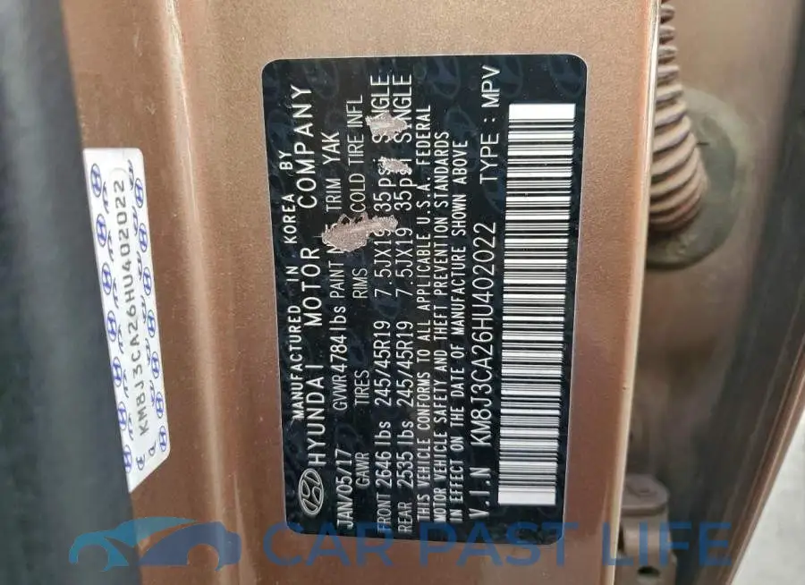 KM8J3CA26HU402022# 13