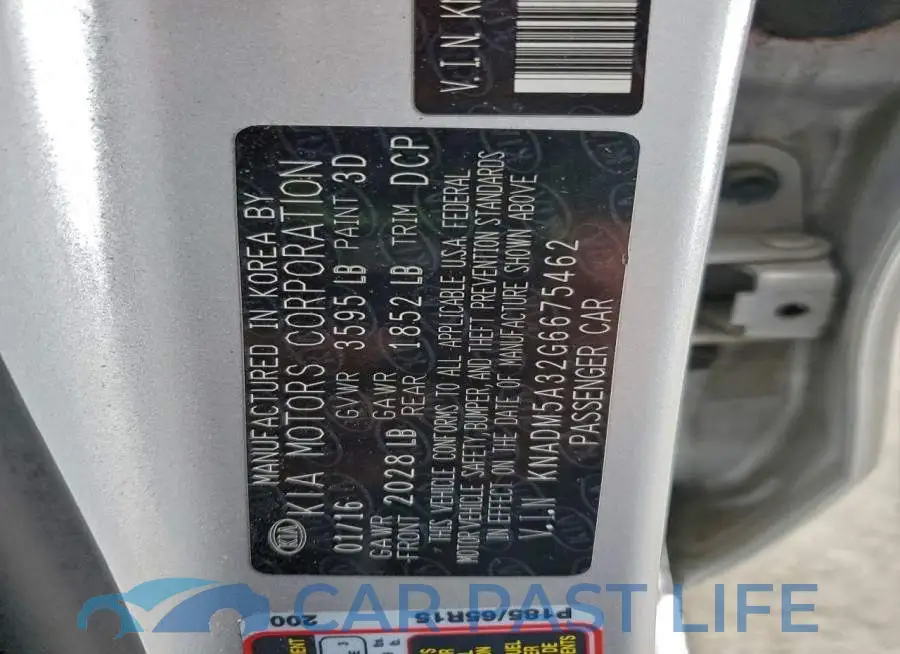 KNADM5A32G6675462# 12