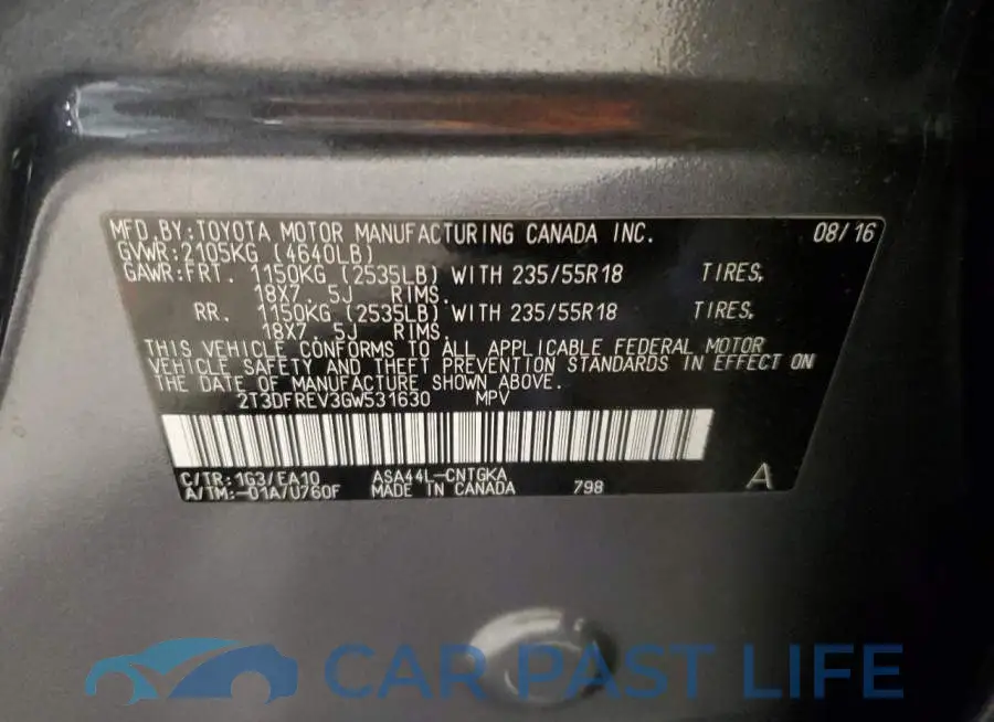 2T3DFREV3GW531630# 14