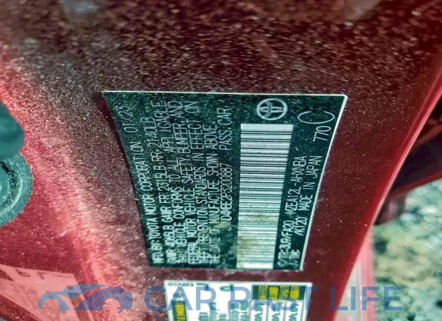 JTND4MBE2P3200887# 12