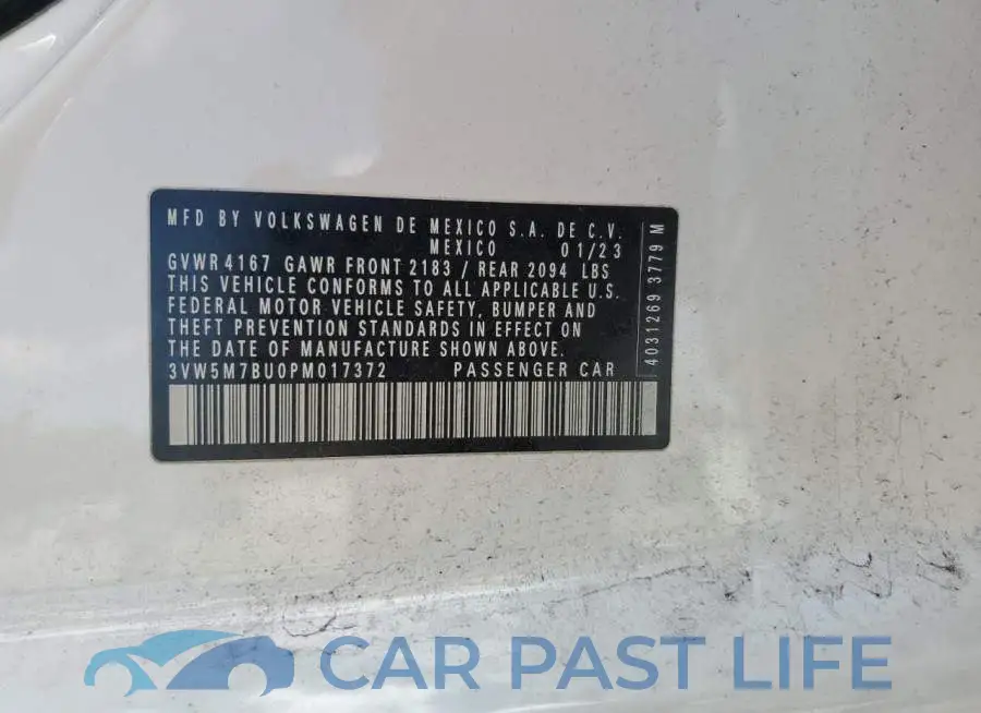 3VW5M7BU0PM017372# 12