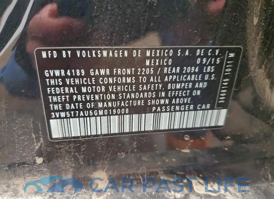3VW5T7AU5GM019008# 12