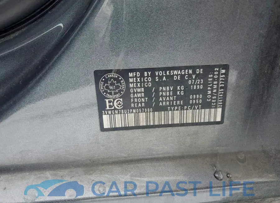 3VWGM7BU2PM057980# 12