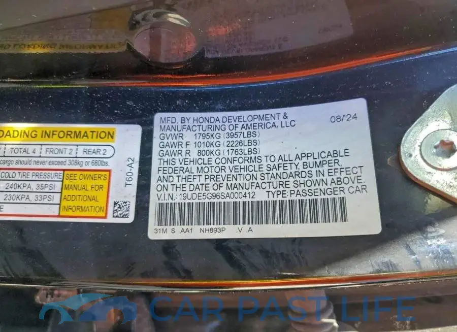 19UDE5G96SA000412# 12