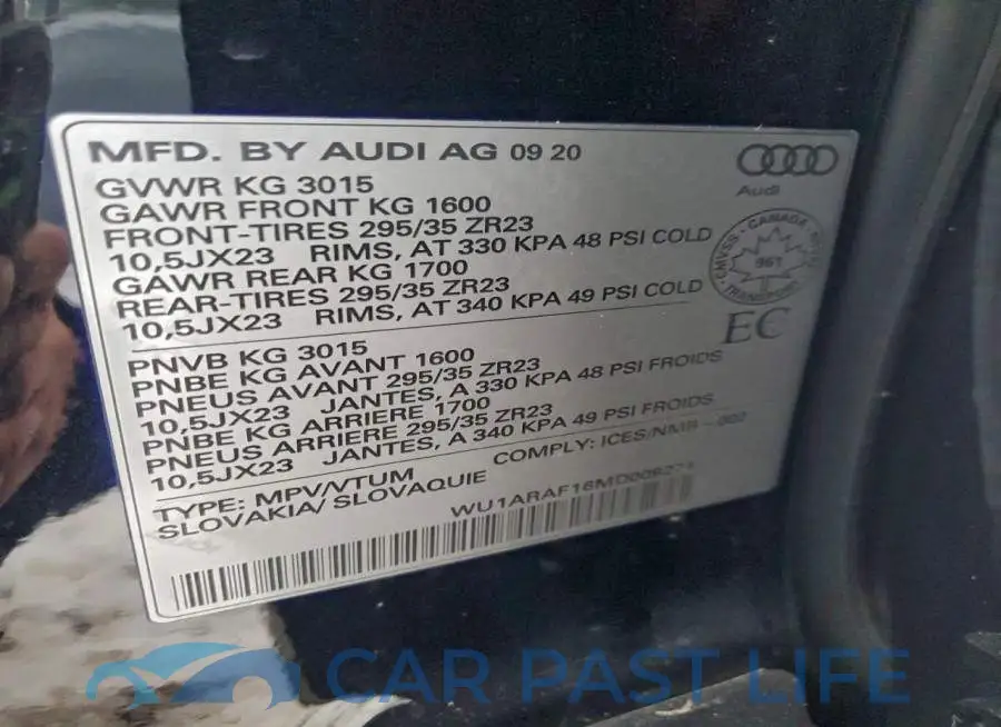 WU1ARAF16MD009271# 14