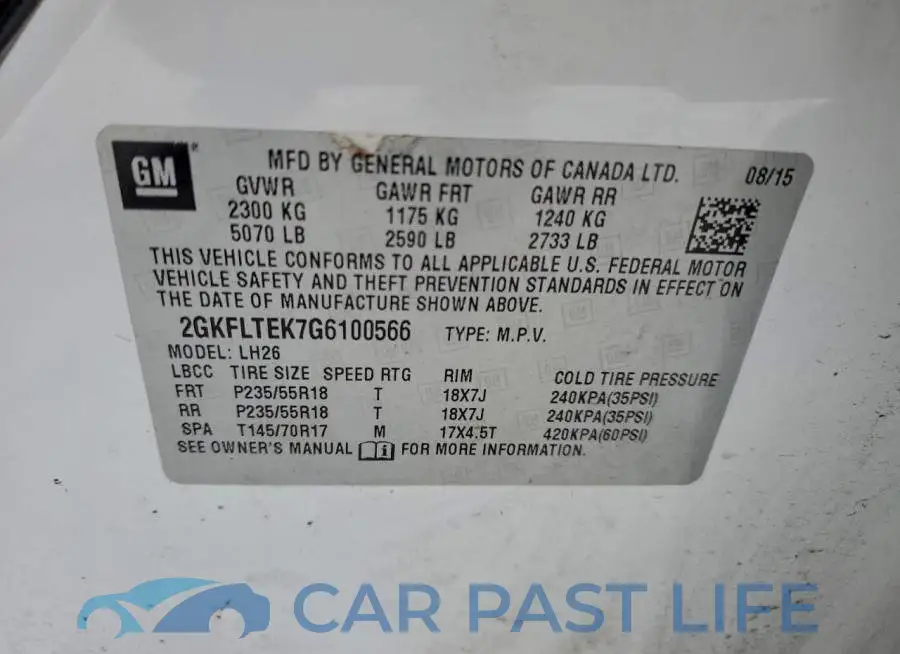 2GKFLTEK7G6100566# 13