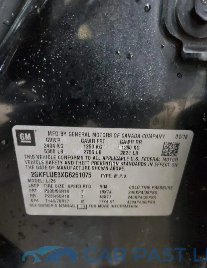 2GKFLUE3XG6251075# 14