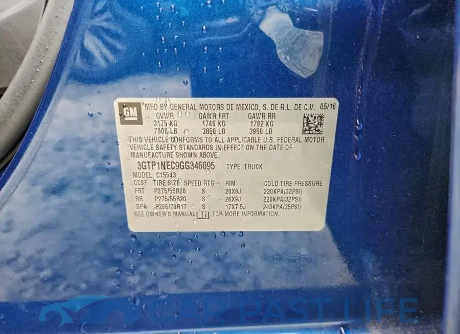 3GTP1NEC9GG346095# 12