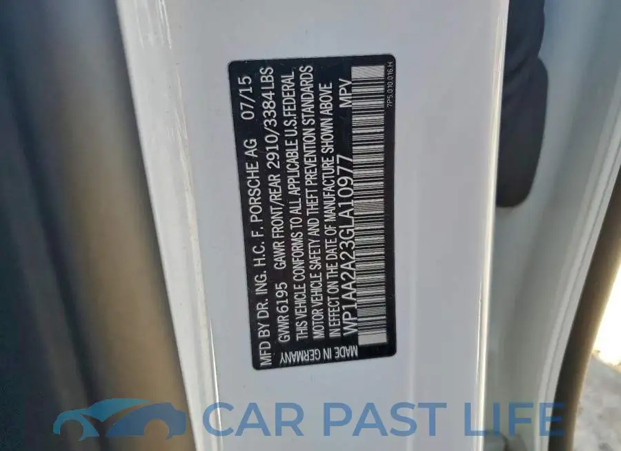 WP1AA2A23GLA10977# 13