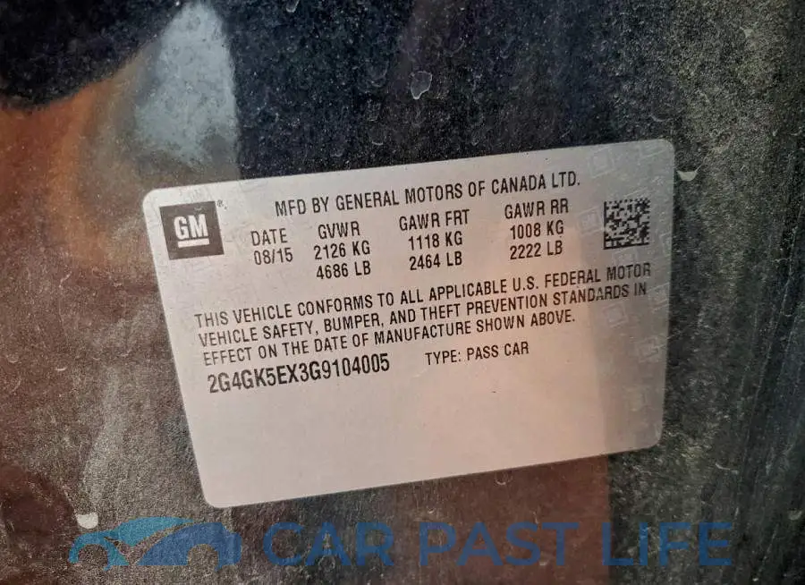 2G4GK5EX3G9104005# 12