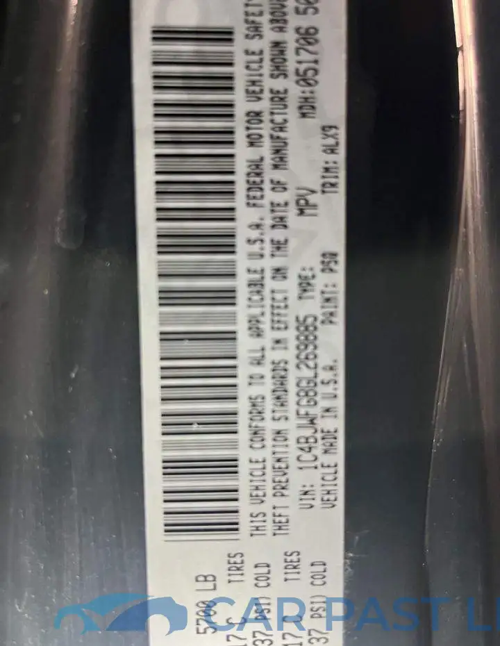 1C4BJWFG8GL269885# 10