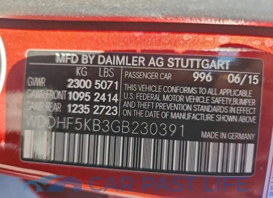 WDDHF5KB3GB230391# 13