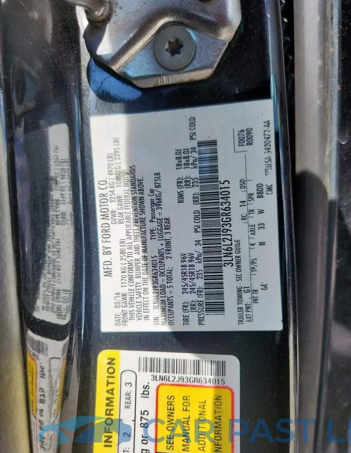 3LN6L2J93GR634015# 12