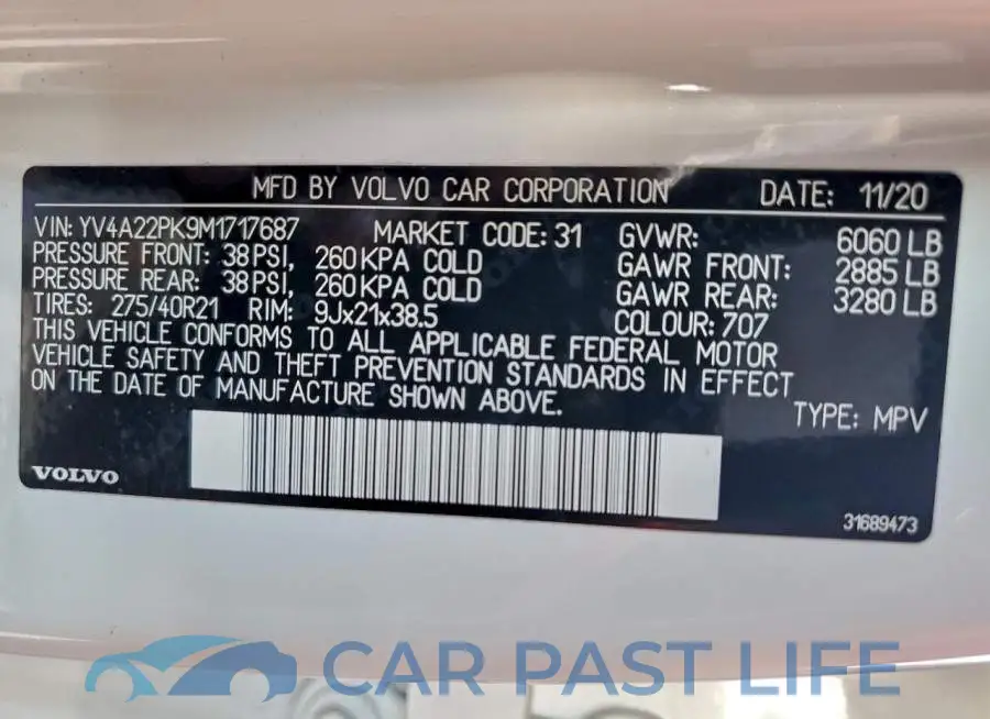 YV4A22PK9M1717687# 14