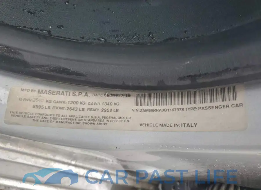 ZAM56RRA0G1167978# 12