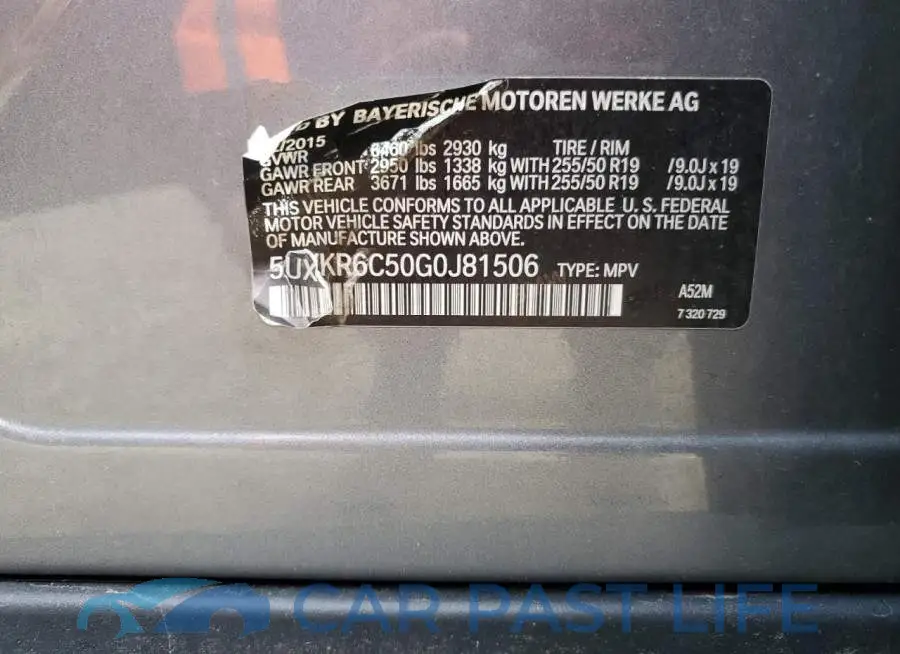 5UXKR6C50G0J81506# 13